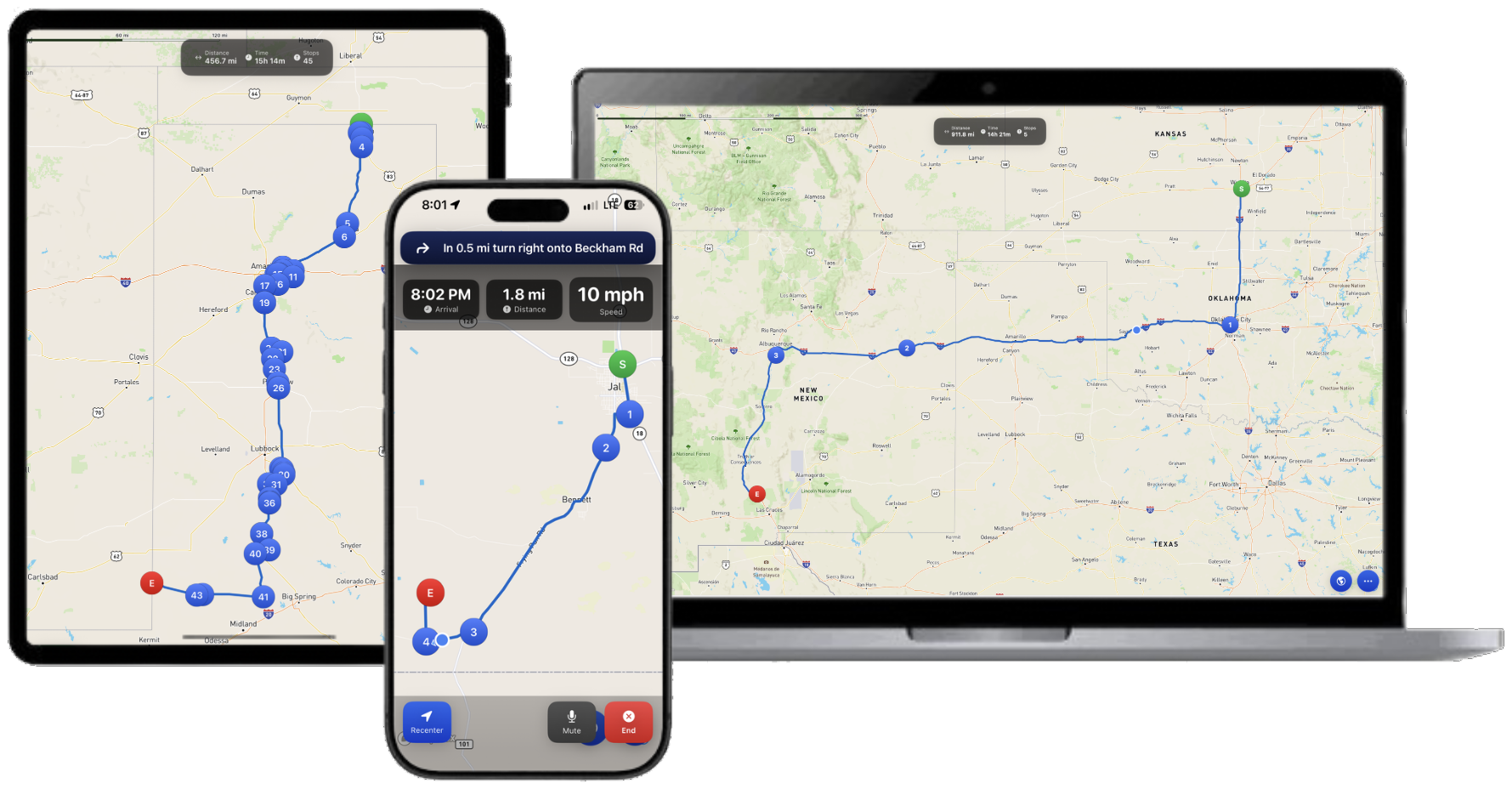 PermitPath oversize permit routing and trucker navigation app on iPad, iPhone, and Mac